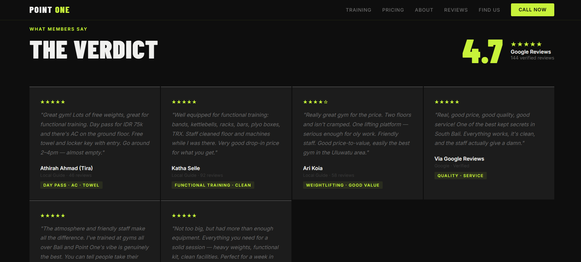 Point One Fitness screenshot